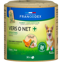 FR-170201 Francodex antiparasitario 30 comprimidos Vers o net + para cachorros y perros pequeños collar de control de plagas