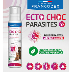 Francodex Ecto Choc Parasites 200 ml antiparasitaires pour chiens et chats Spray antiparasitaire