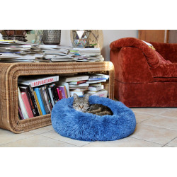 zolux Noé cushion ø 50 cm blue long-haired for small dogs or cats. Dog cushion