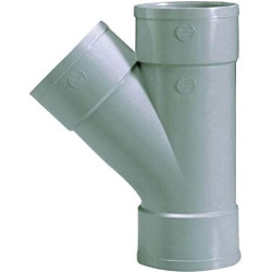 Girpi PVC-Hose grau 45° Ø 100 mm Dreifachsteckung CS100FF PVC-Fitting Abfluss
