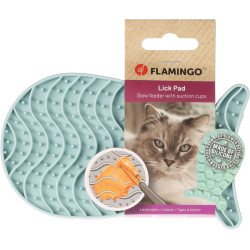 Flamingo Martha green fish silicone licking mat for cats litter scoop