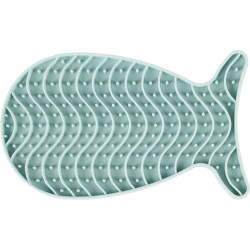 Flamingo Martha green fish silicone licking mat for cats litter scoop