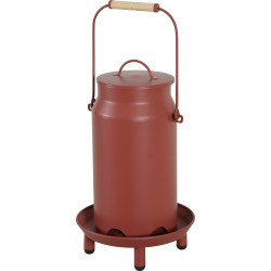 Alimentador de balde metálico ø 24 x 40 cm vermelho para quintal ZO-175655TER Alimentador