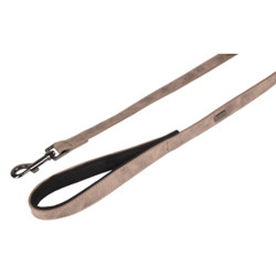 Flamingo 1 Meter x 15 mm wide DELU leash, taupe color, for Dog. dog leash
