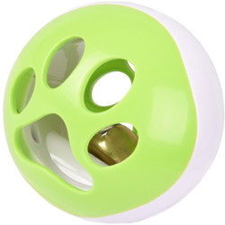 Balle a LED pour chat ø 6.4 cm avec grelot et bruit oiseau. Rango vert-blanc Flamingo FL-560768 Spelletjes