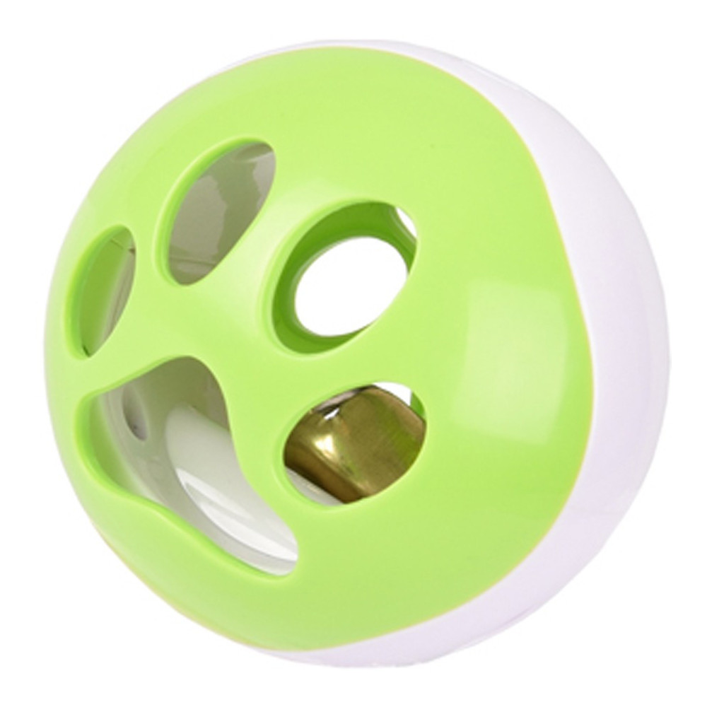Balle a LED pour chat ø 6.4 cm avec grelot et bruit oiseau. Rango vert-blanc FL-560768 Jogos