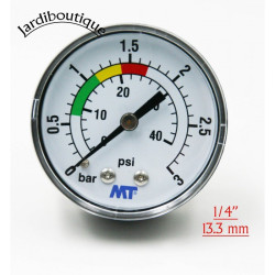 Medidor de pressão MT para filtro de piscina ligação traseira rosca de 1/4 polegada MPISA50/030 Medidor de pressão
