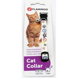 Flamingo Adjustable collar from 20 to 35 cm. white color with mouse pattern. for cat Necklace