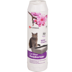 Deodorant voor kattenbak. Wilde kersengeur. 750 g. fles voor katten. Flamingo FL-501066 Deodorant voor kattenbakvulling