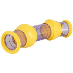 Flamingo Pet Products Purple and yellow tunnel. ø 7.5 x 27.5 cm. for rodents. hamster. Pipes and tunnels