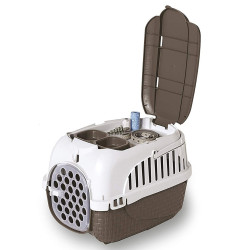 Bama Cage de transport, Tour Taupe taille XS 33 X 52 X 34 cm pour petit chiens ou chats Cage de transport